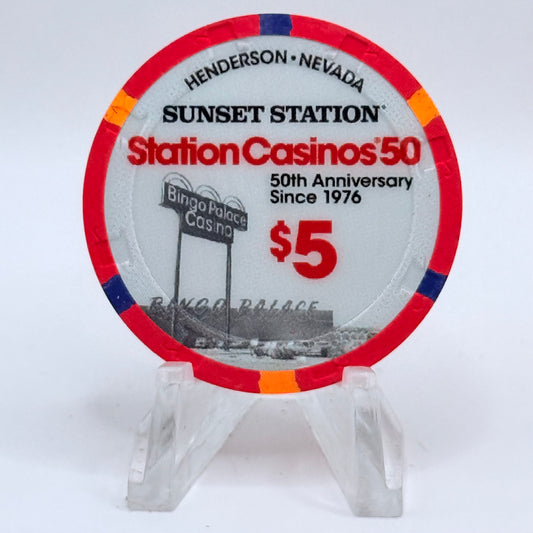 Sunset Station Henderson Nevada 2026 '50th Anniversary' LE $5 Casino Chip