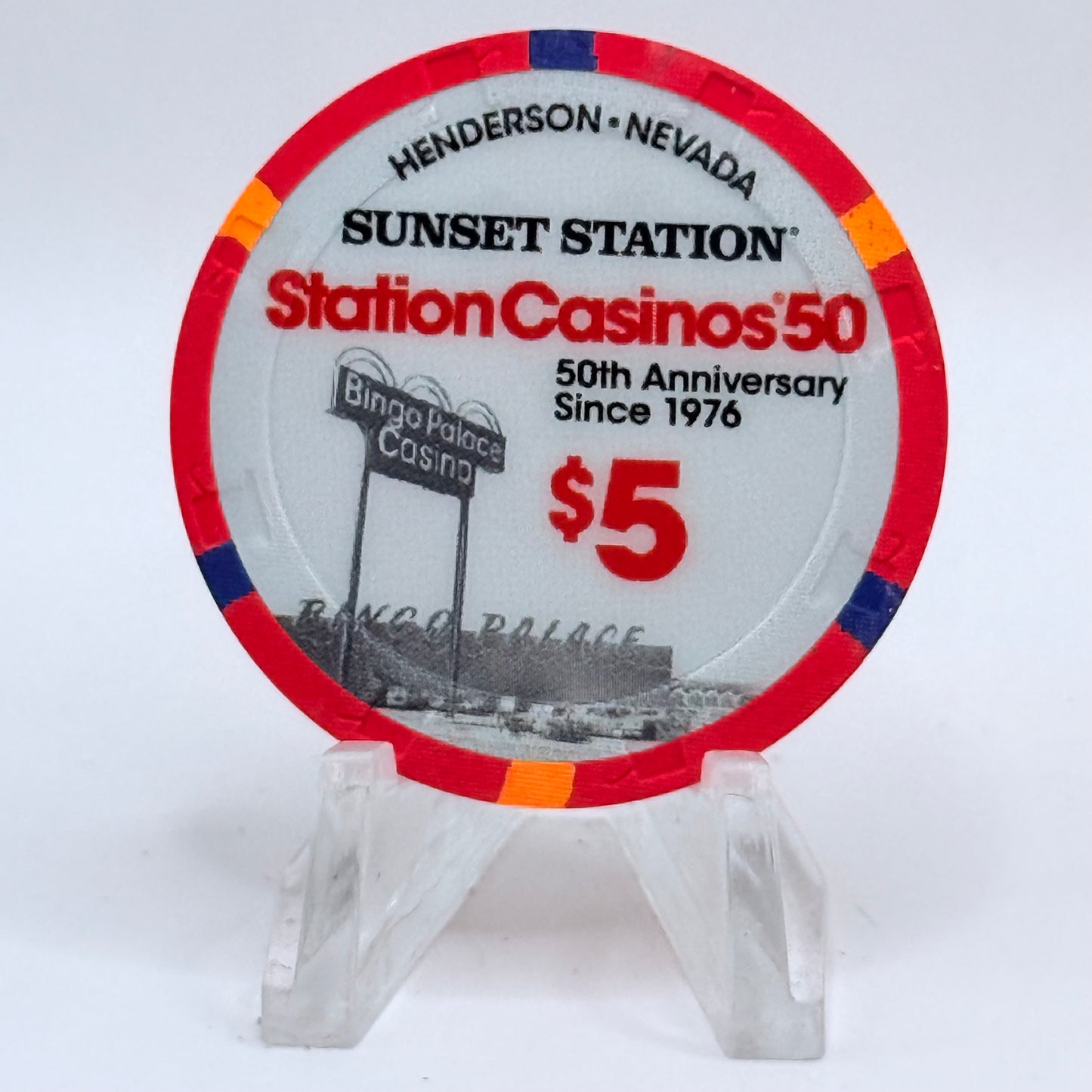 Sunset Station Henderson Nevada 2026 '50th Anniversary' LE $5 Casino Chip
