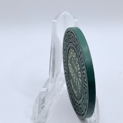 Horseshoe Club Reno Nevada 1970s Series 141 Green Roulette Casino Chip N5814