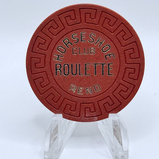Horseshoe Club Reno Nevada 1970s Series 141 Orange Roulette Casino Chip N5814