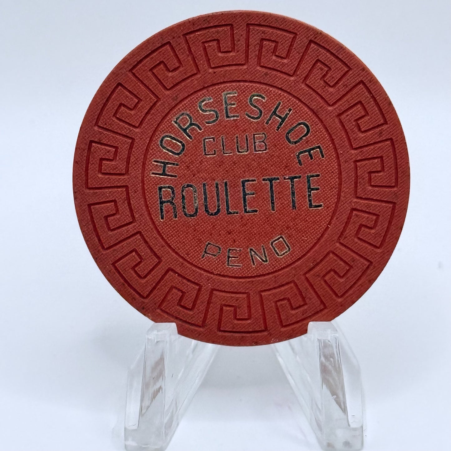 Horseshoe Club Reno Nevada 1970s Series 141 Orange Roulette Casino Chip N5814