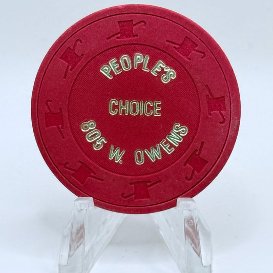 The Peoples Choice Las Vegas Nevada 1980 $5 Casino Chip V1288