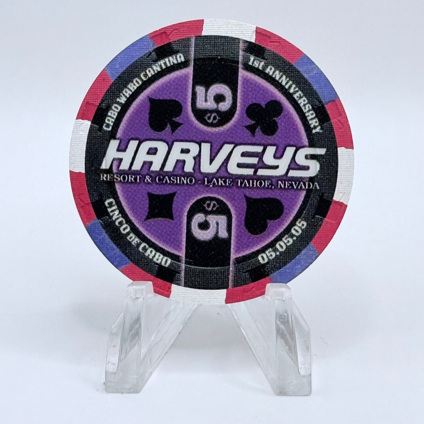 Harvey's (Wagon Wheel) Lake Tahoe Nevada 2004 'CaboWabo' LE $5 Casino Chip E4661