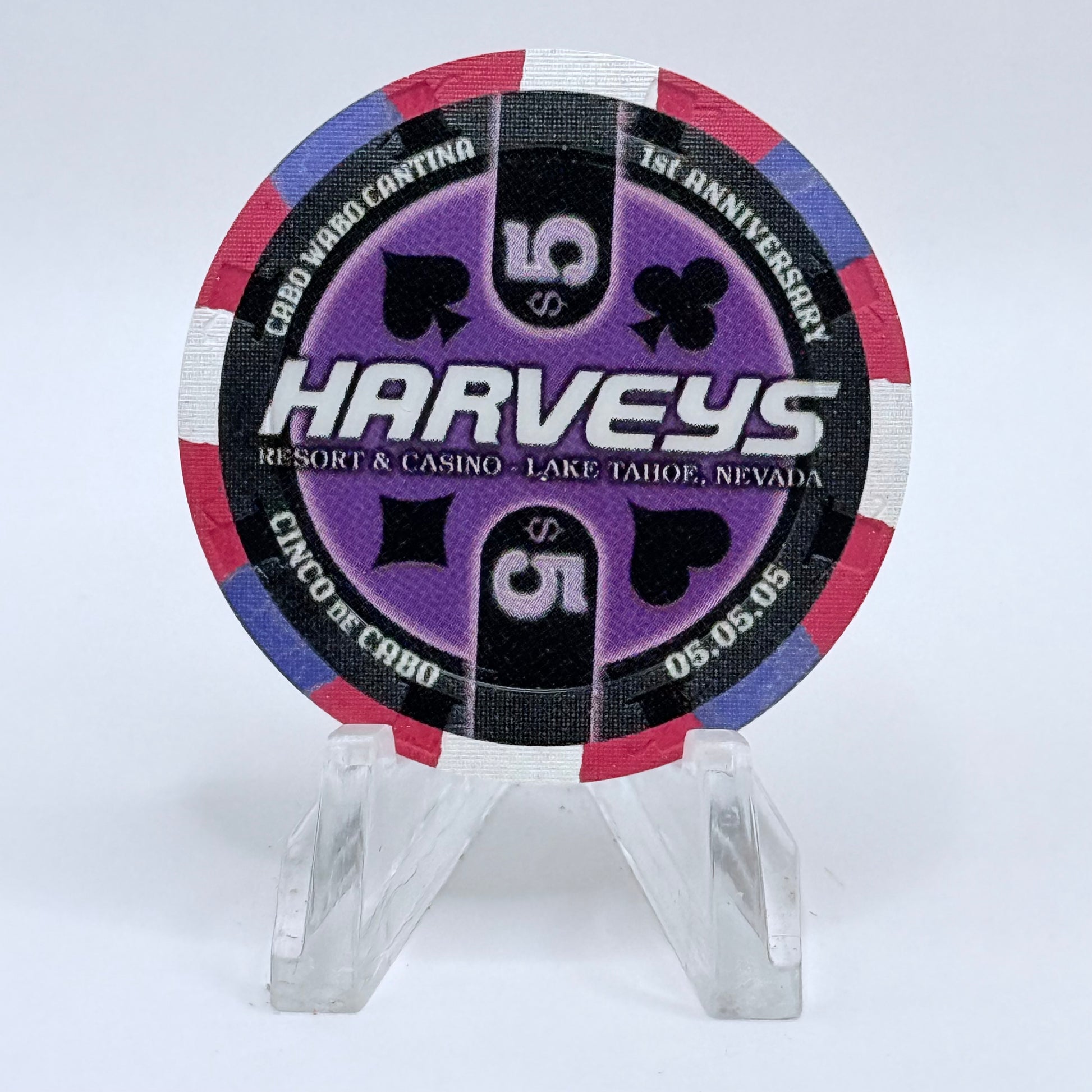 Harvey's (Wagon Wheel) Lake Tahoe Nevada 2004 'CaboWabo' LE $5 Casino Chip E4661