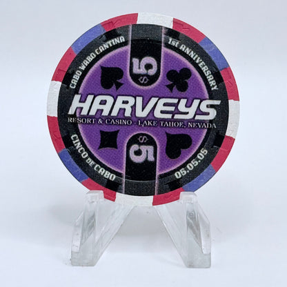 Harvey's (Wagon Wheel) Lake Tahoe Nevada 2004 'CaboWabo' LE $5 Casino Chip E4661
