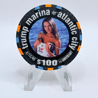 Trump Marina Huron Avenue Brigantine Blvd 2002 '1st Anniversary' LE $100 Casino Chip