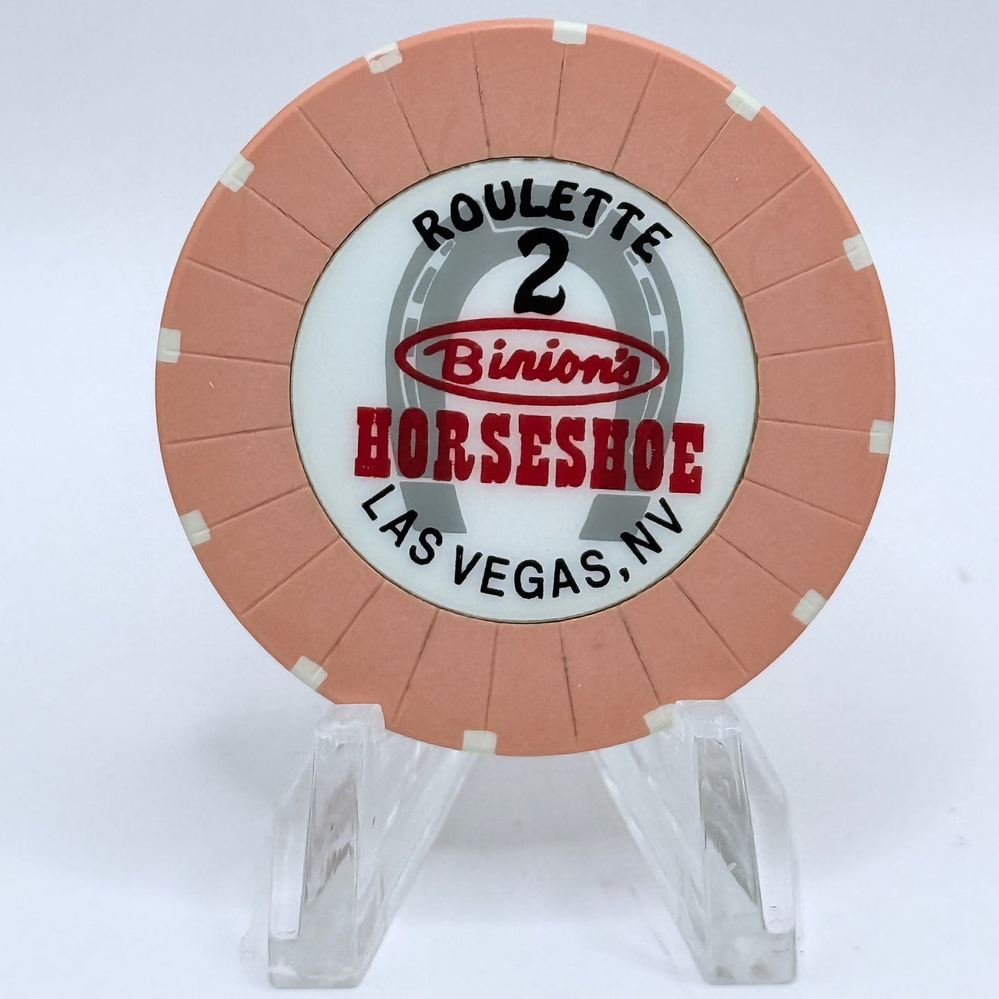 Horseshoe Club (Binion's) Las Vegas Nevada 1999 Series 2 Salmon Roulette Casino Chip V4608