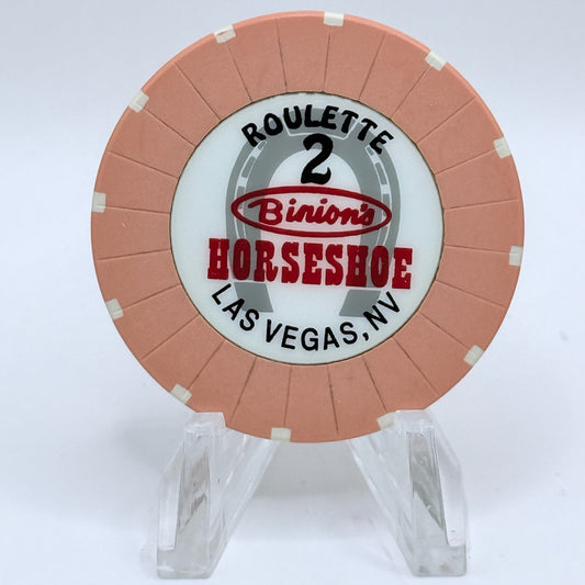 Horseshoe Club (Binion's) Las Vegas Nevada 1999 Series 2 Salmon Roulette Casino Chip V4608