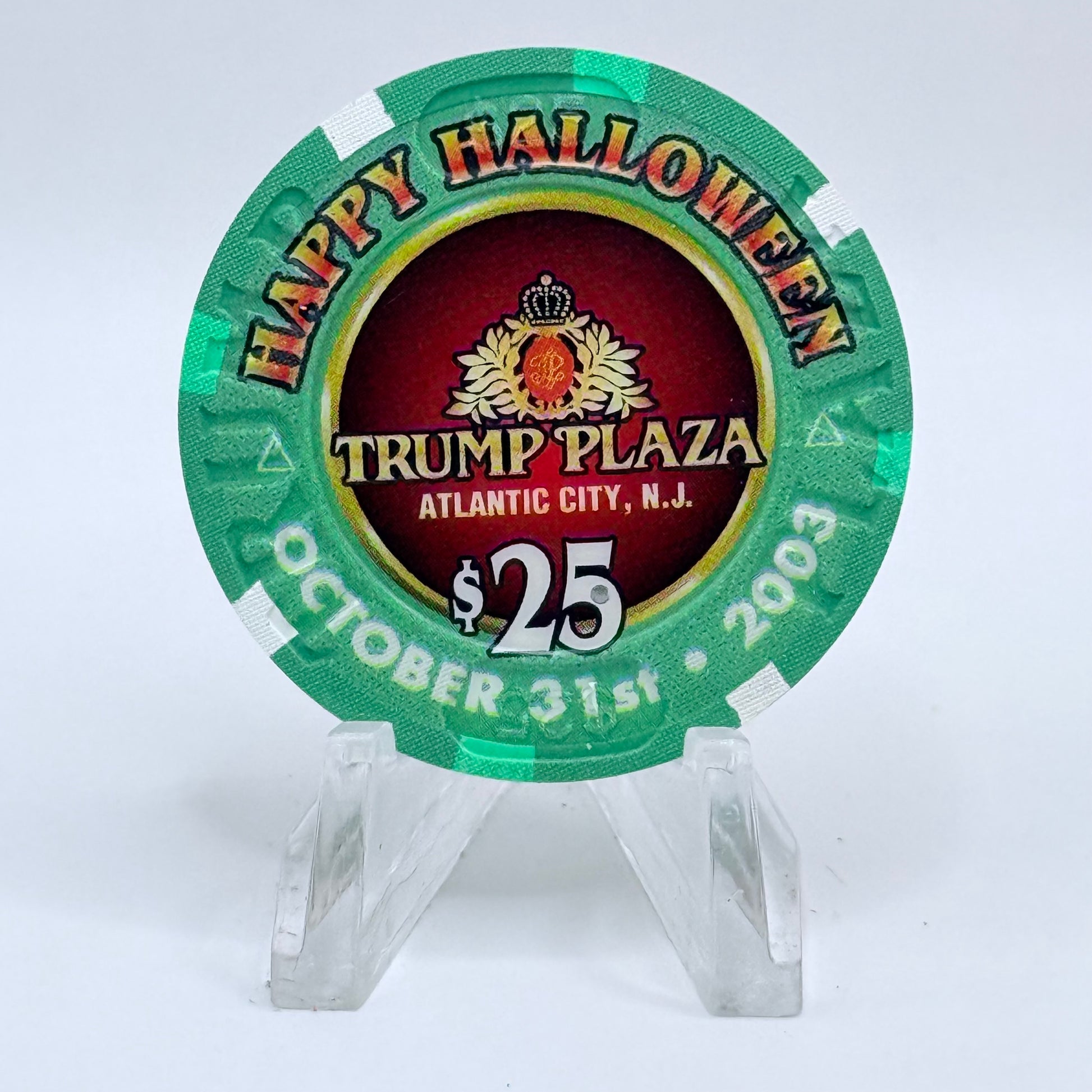 Trump Plaza Atlantic City New Jersey 2003 'Happy Halloween' LE $25 Casino Chip