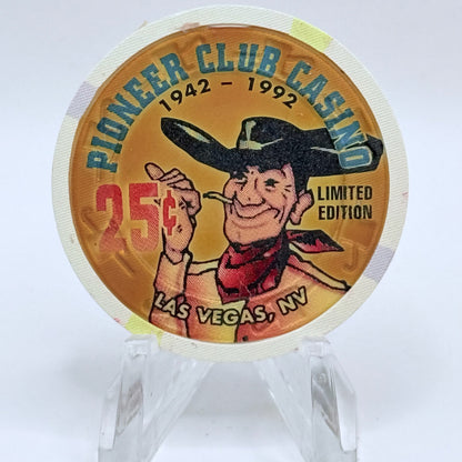 Pioneer Club Las Vegas Nevada 1995 '50th Anniversary' LE $0.25 Casino Chip N1185