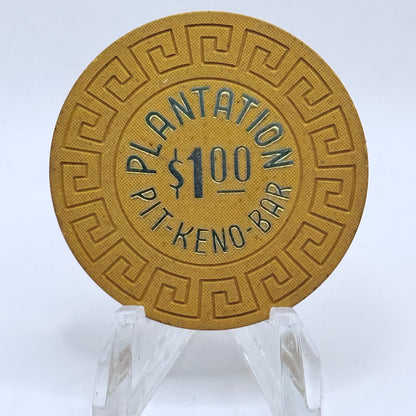 Plantation Sparks Nevada 1980 $1 NCV Casino Chip N5758