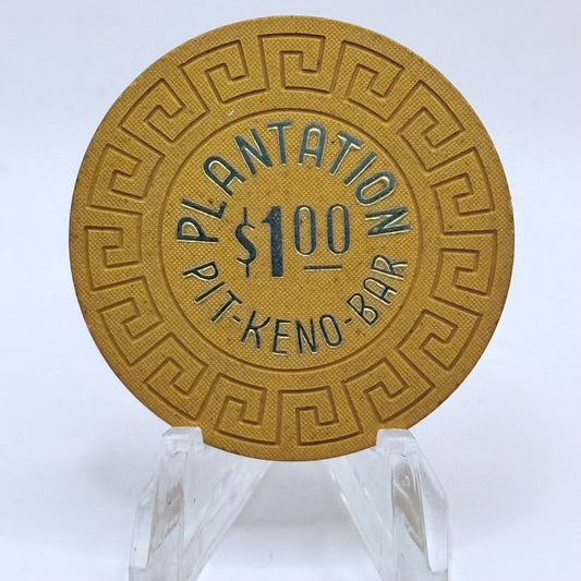 Plantation Sparks Nevada 1980 $1 NCV Casino Chip N5758