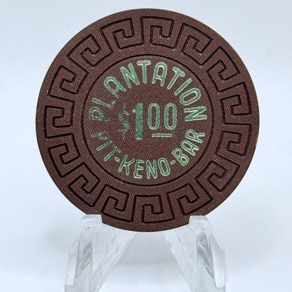 Plantation Sparks Nevada 1980 $1 NCV Casino Chip N5762