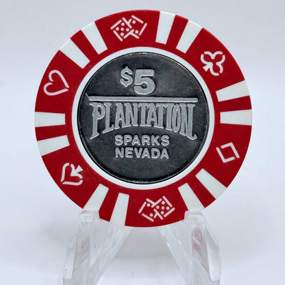 Plantation Sparks Nevada 1990 $5 Casino Chip N1034