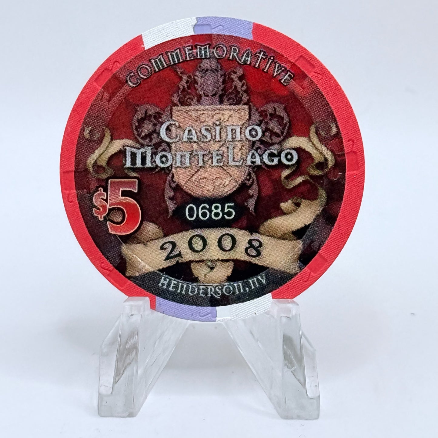 Casino MonteLago Henderson Nevada 2008 LE $5 Casino Chip E8817