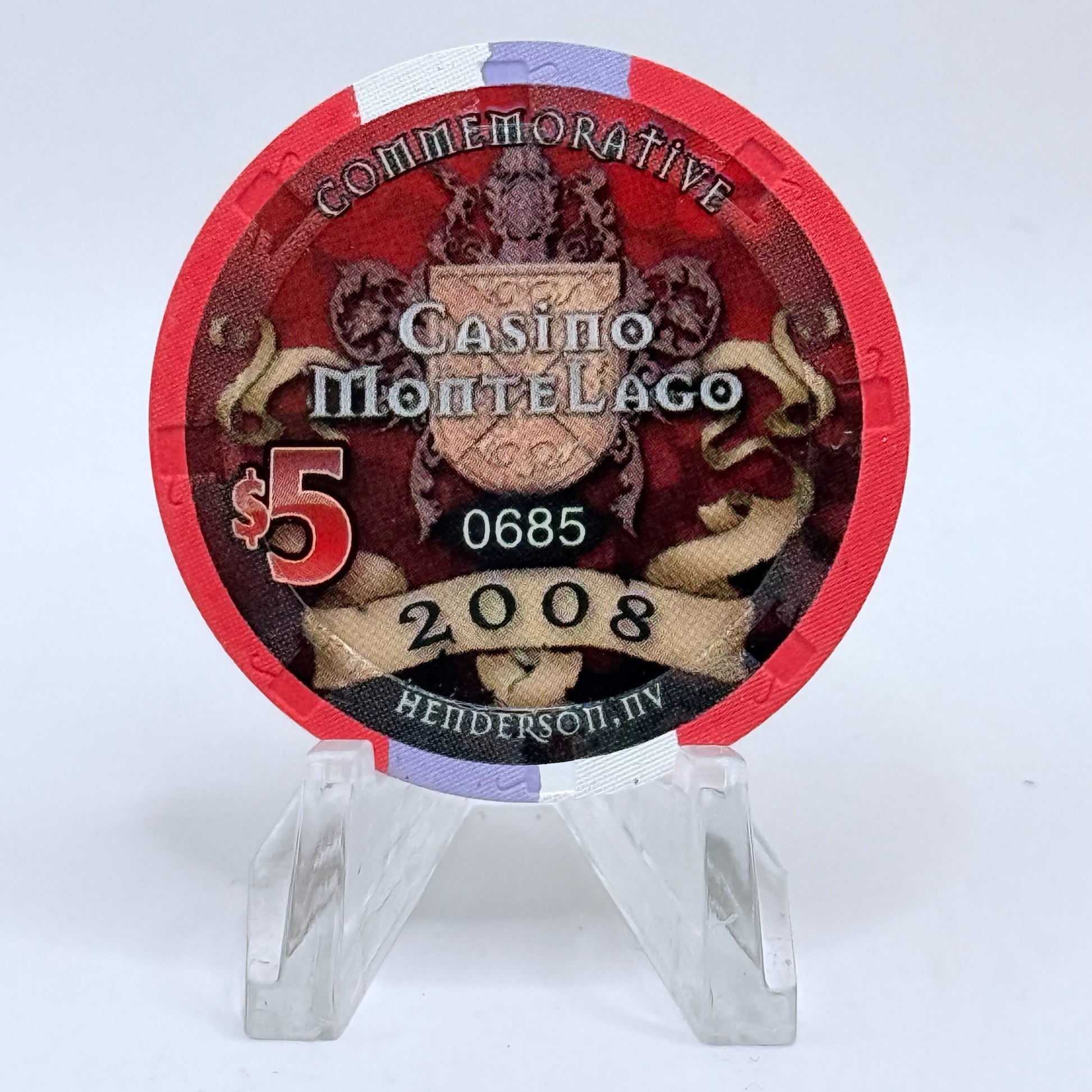 Casino MonteLago Henderson Nevada 2008 LE $5 Casino Chip E8817