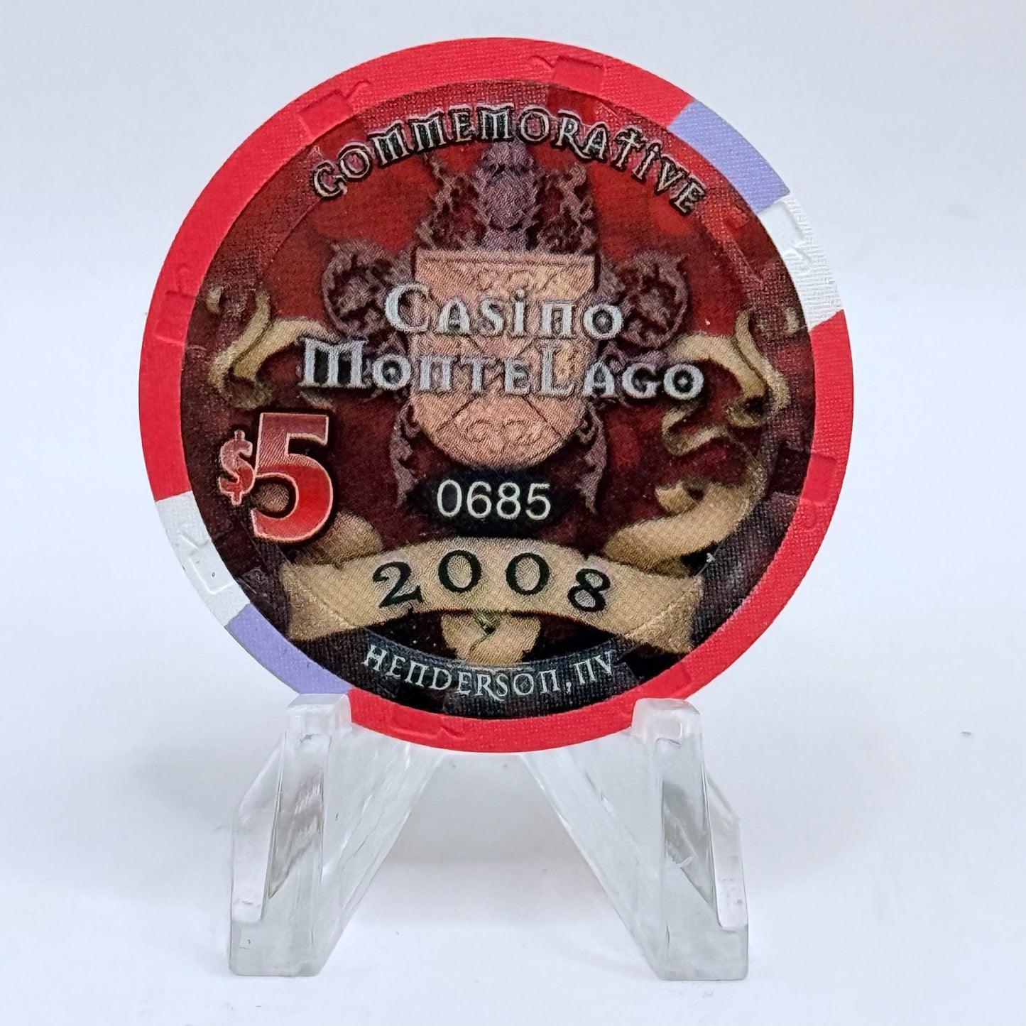 Casino MonteLago Henderson Nevada 2008 LE $5 Casino Chip E8817