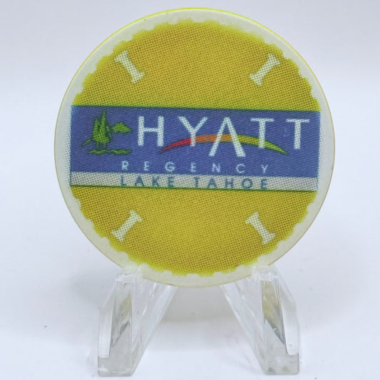 Hyatt Regency (Lake Tahoe) Incline Village Nevada 1991 'Yellow' Series 1 Roulette Casino Chip N0708