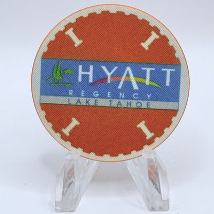 Hyatt Regency (Lake Tahoe) Incline Village Nevada 1991 'Orange' Series 1 Roulette Casino Chip N0708
