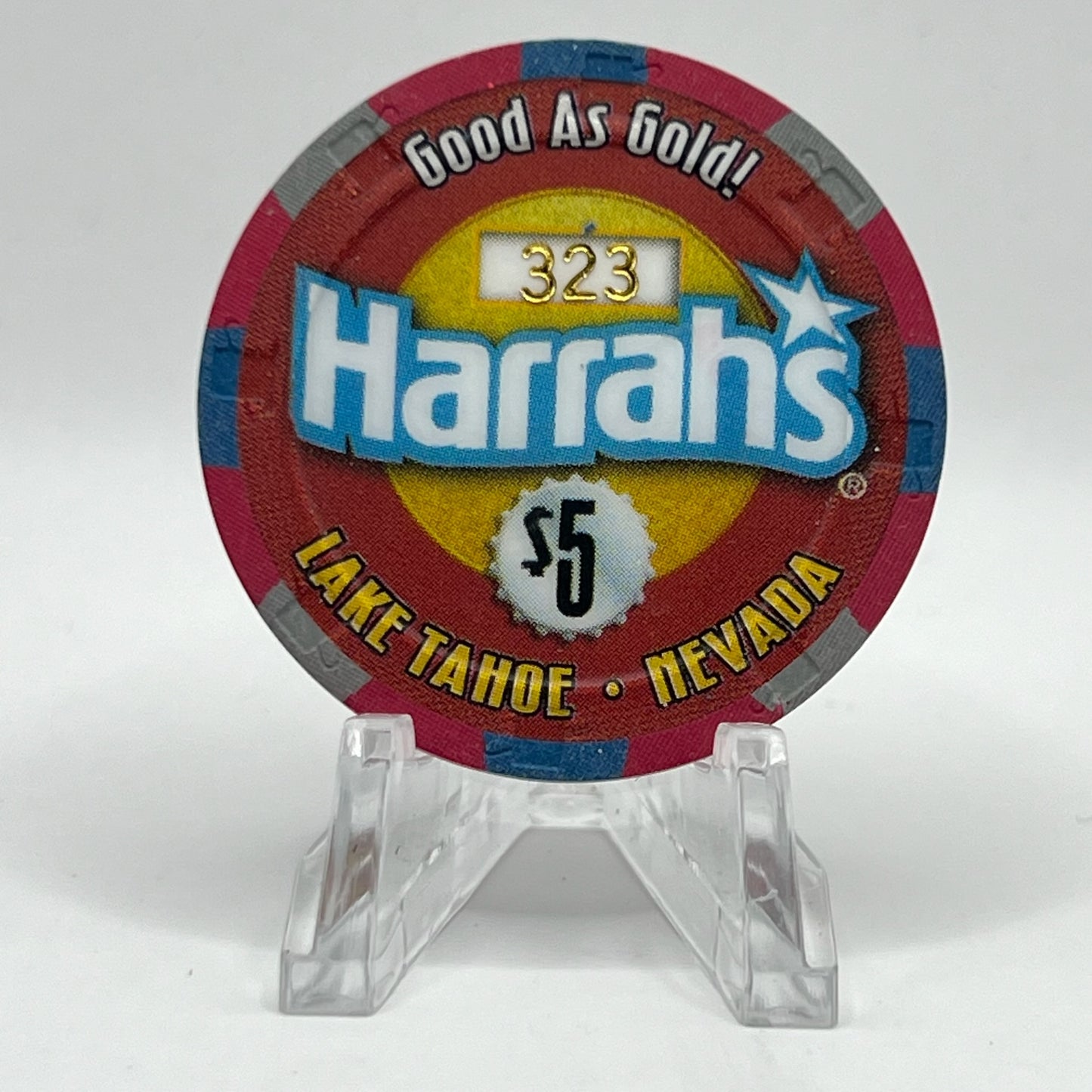 Harrah's Lake Tahoe NV 1998 LE $5 Chip V2699