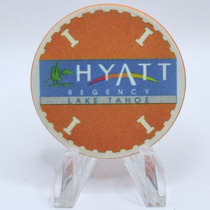 Hyatt Regency (Lake Tahoe) Incline Village Nevada 1991 'Orange' Series 1 Roulette Casino Chip N0708