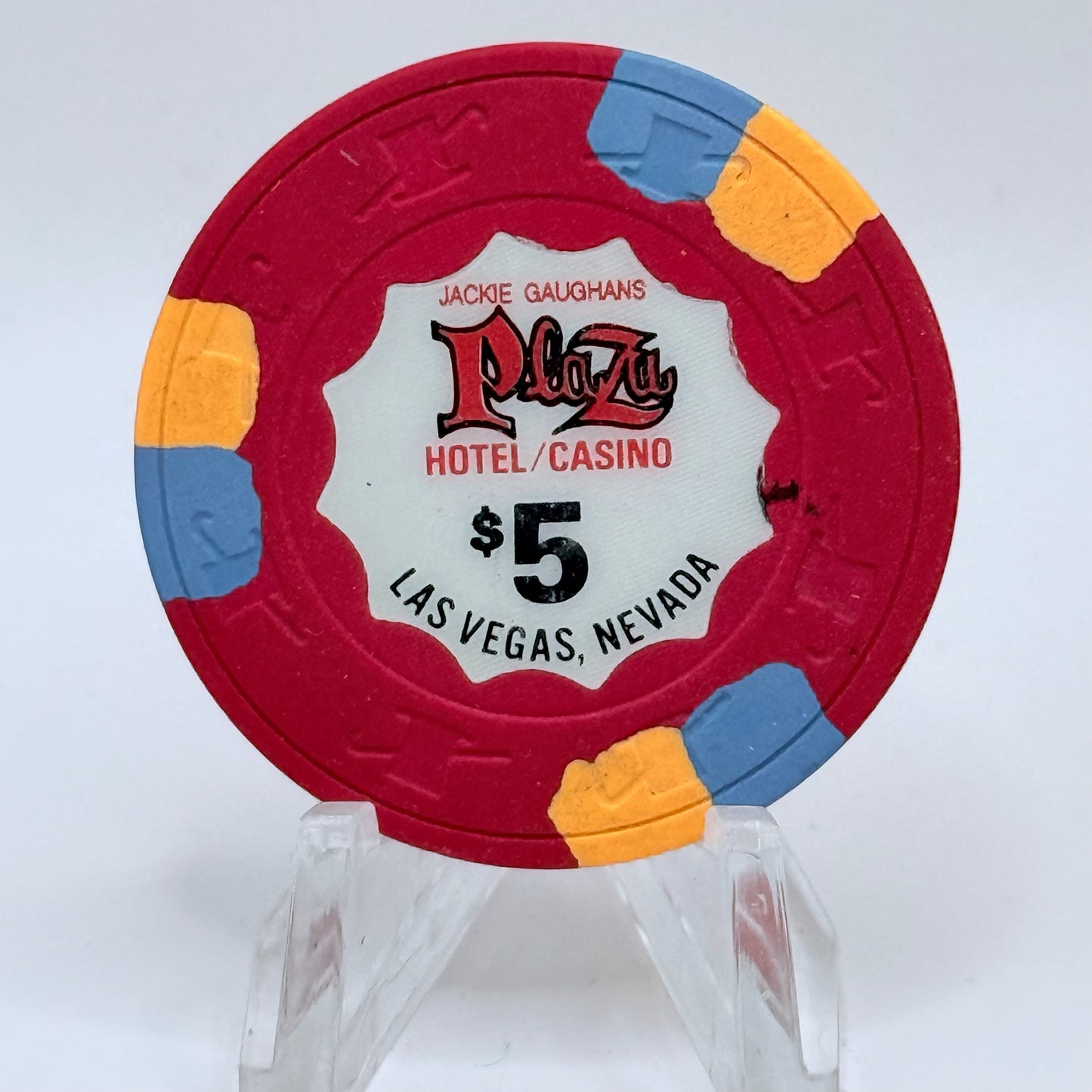Jackie Gaughan's Plaza Las Vegas Nevada 1992 $5 Casino Chip N6231