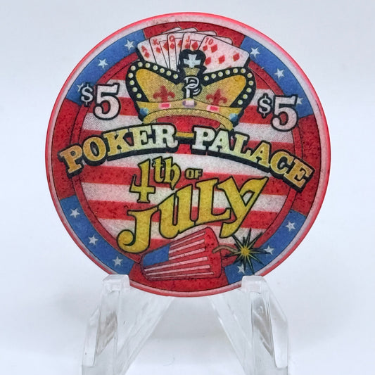 Poker Palace N. Las Vegas Nevada 2000 '4th Of July' LE $5 Casino Chip V5301
