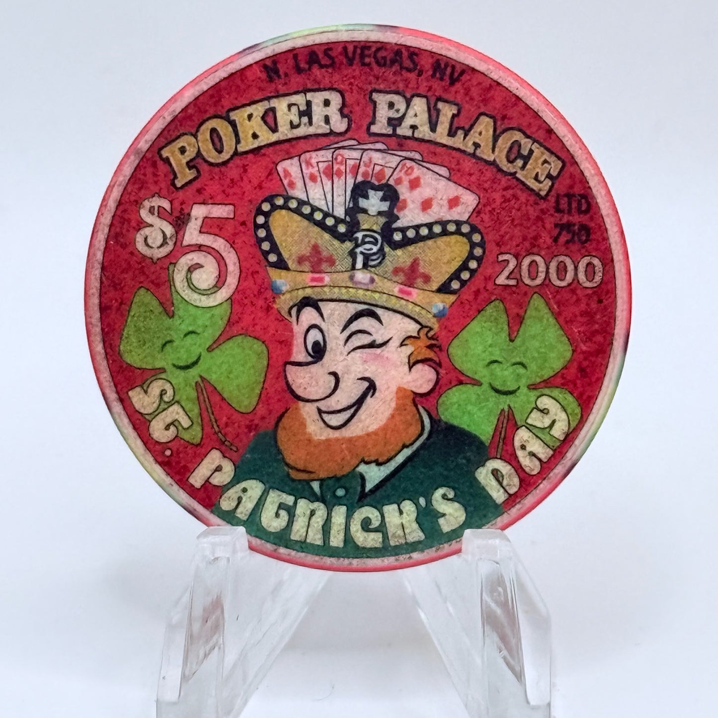 Poker Palace N. Las Vegas Nevada 2000 'St. Patrick's Day' LE $5 Casino Chip V5302