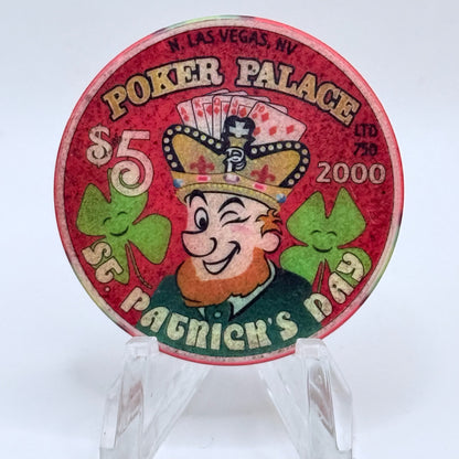 Poker Palace N. Las Vegas Nevada 2000 'St. Patrick's Day' LE $5 Casino Chip V5302