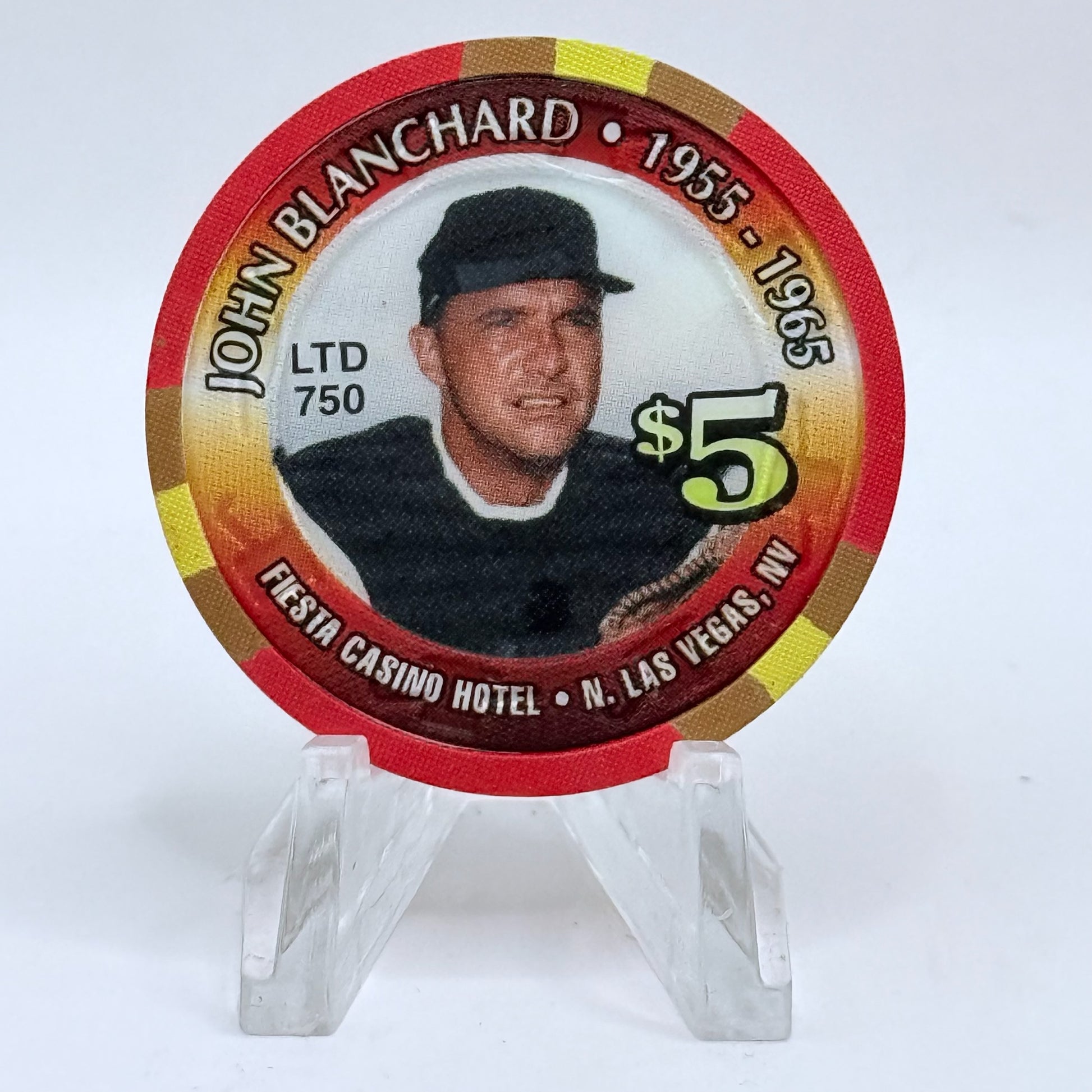Fiesta Rancho N. Las Vegas Nevada 1999 'John Blanchard' LE $5 Casino Chip V4120