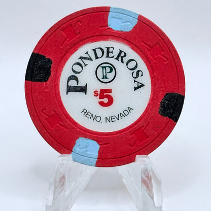 Ponderosa Reno Nevada 1990 $5 Casino Chip N5463