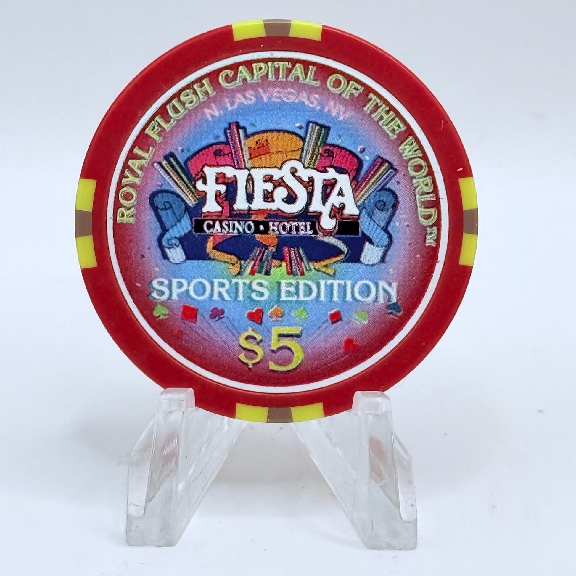 Fiesta Rancho N. Las Vegas Nevada 1997 'Carmen Basilio' Series 4 LE $5 Casino Chip N8223