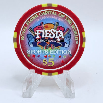 Fiesta Rancho N. Las Vegas Nevada 1997 'Carmen Basilio' Series 4 LE $5 Casino Chip N8223