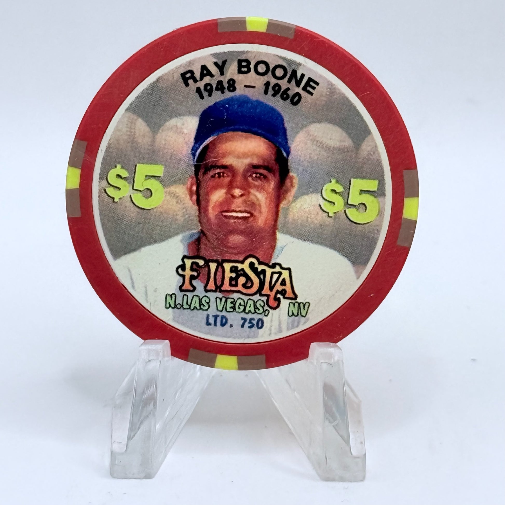 Fiesta Rancho N. Las Vegas Nevada 1997 'Ray Boone' Series 4 LE $5 Casino Chip N9641