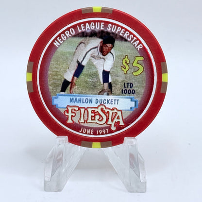 Fiesta Rancho N. Las Vegas Nevada 1997 'Mahlon Duckett' Series 4 LE $5 Casino Chip N9639