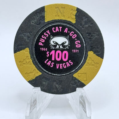 Pussycat a' Go-Go Las Vegas Nevada 1995 $100 'Borland Imitation' Chip E7308