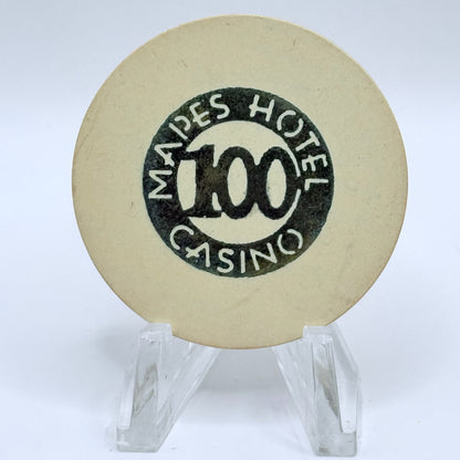 Mapes Hotel Casino Reno Nevada 1948 $100 Casino Chip N5218