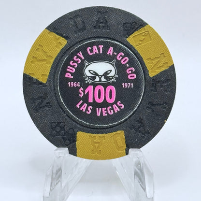 Pussycat a' Go-Go Las Vegas Nevada 1995 $100 'Borland Imitation' Chip E7308
