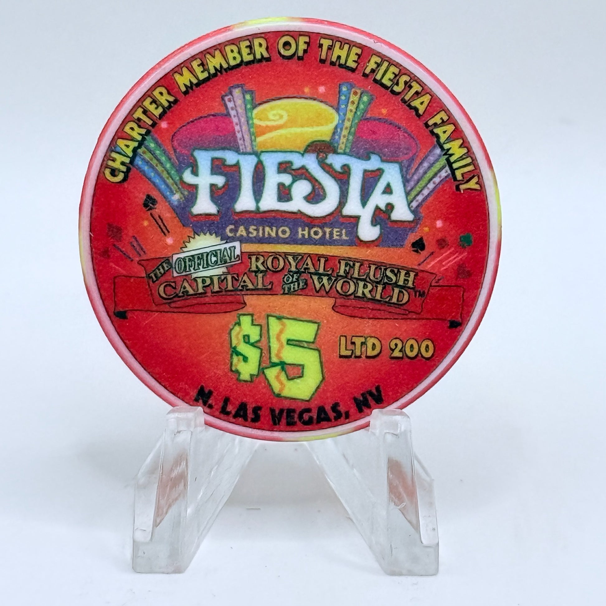 Fiesta Rancho N. Las Vegas Nevada 1999 '5th Anniversary' LE $5 Casino Chip V4099