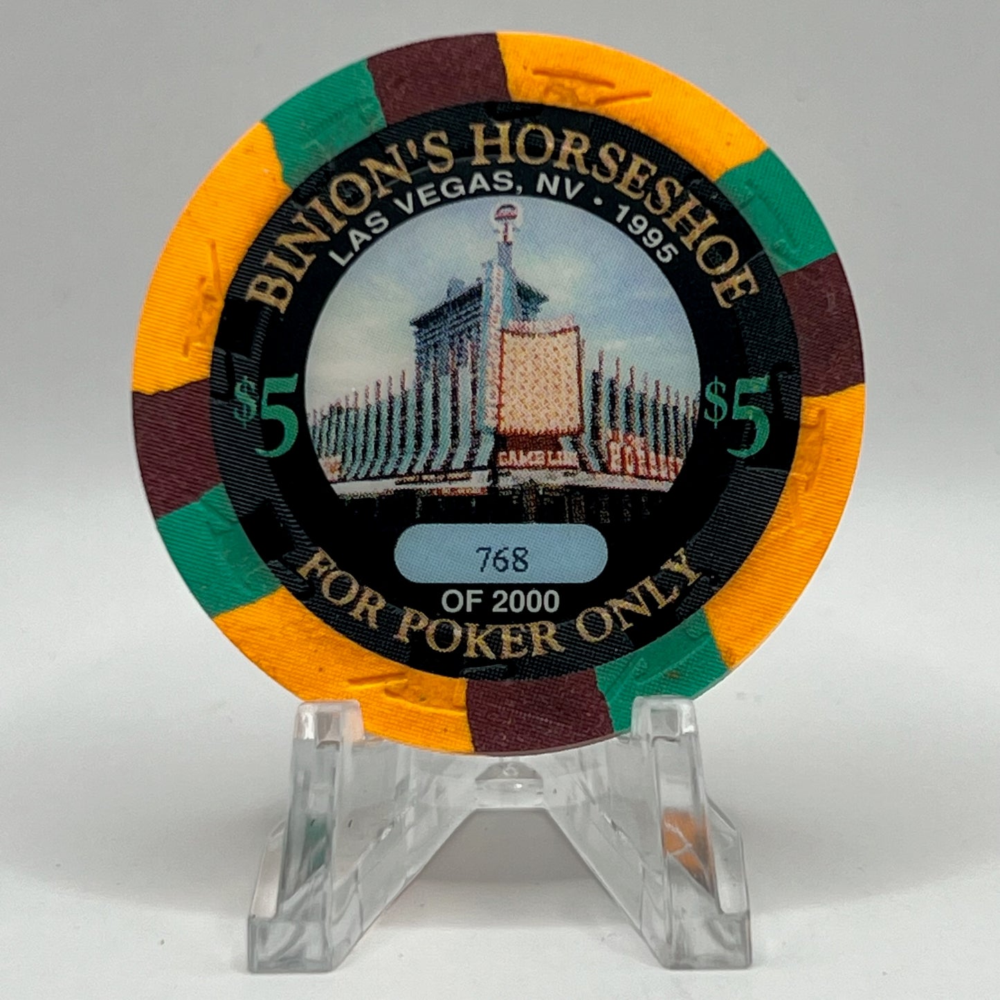 Horseshoe Club (Binion's) Las Vegas NV 1995 LE $5 Chip N2591