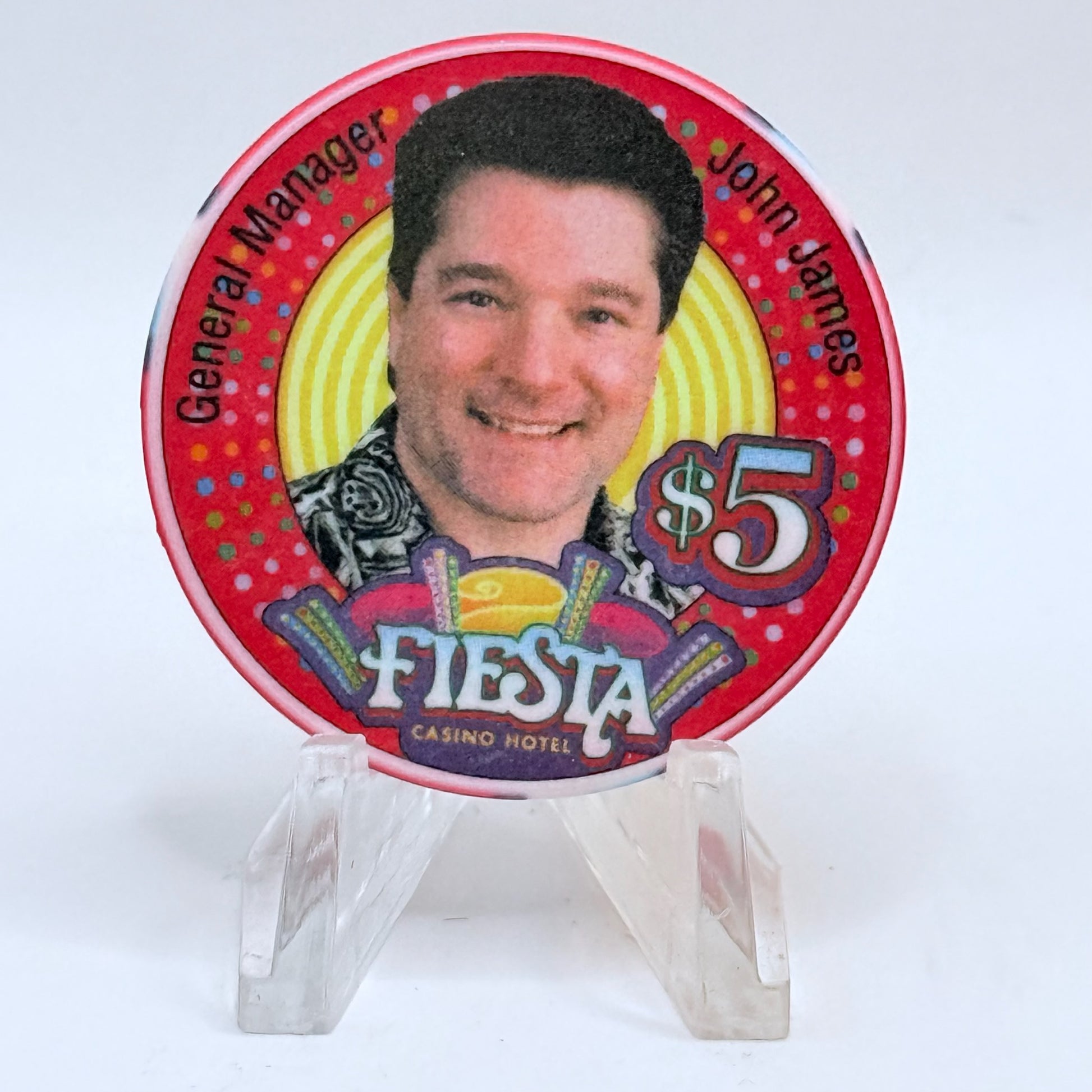Fiesta Rancho N. Las Vegas Nevada 2001 'John James' LE $5 Casino Chip V8449
