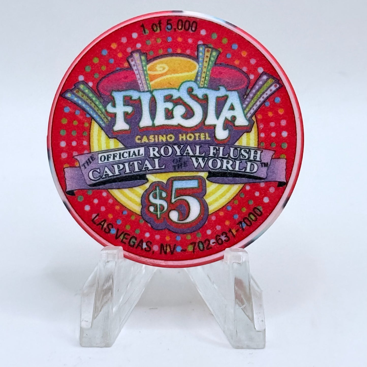 Fiesta Rancho N. Las Vegas Nevada 2001 'John James' LE $5 Casino Chip V8449