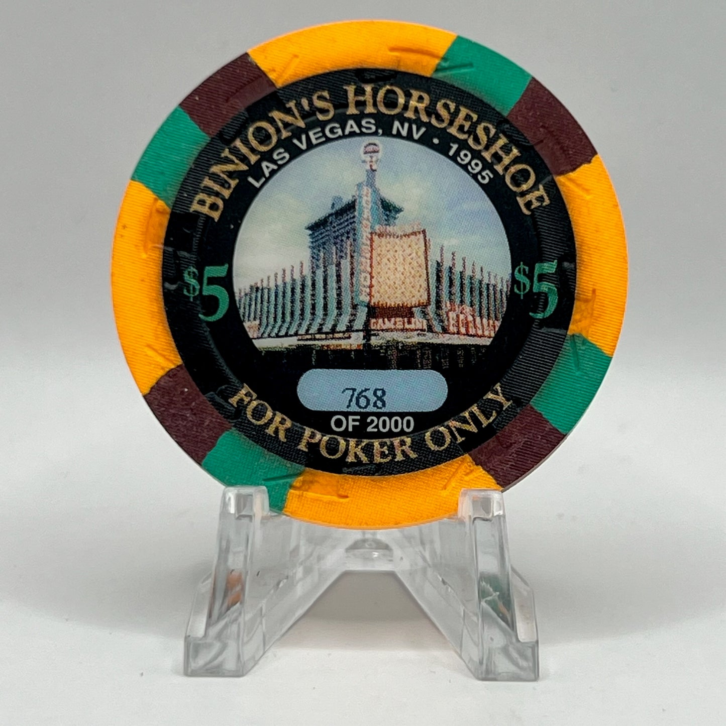 Horseshoe Club (Binion's) Las Vegas NV 1995 LE $5 Chip N2587