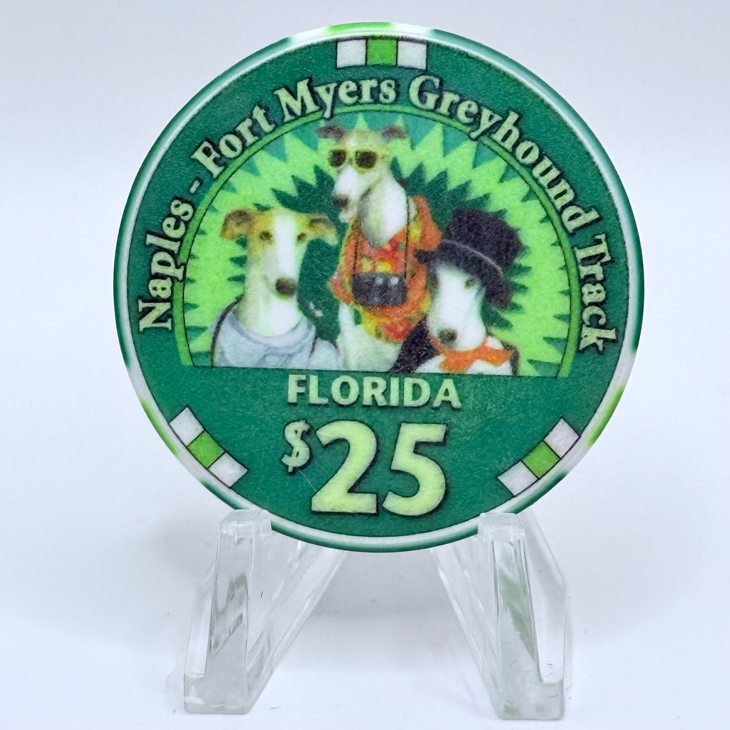 Naples-Fort Myers Greyhound Track Bonita Springs Florida $25 Casino Chip