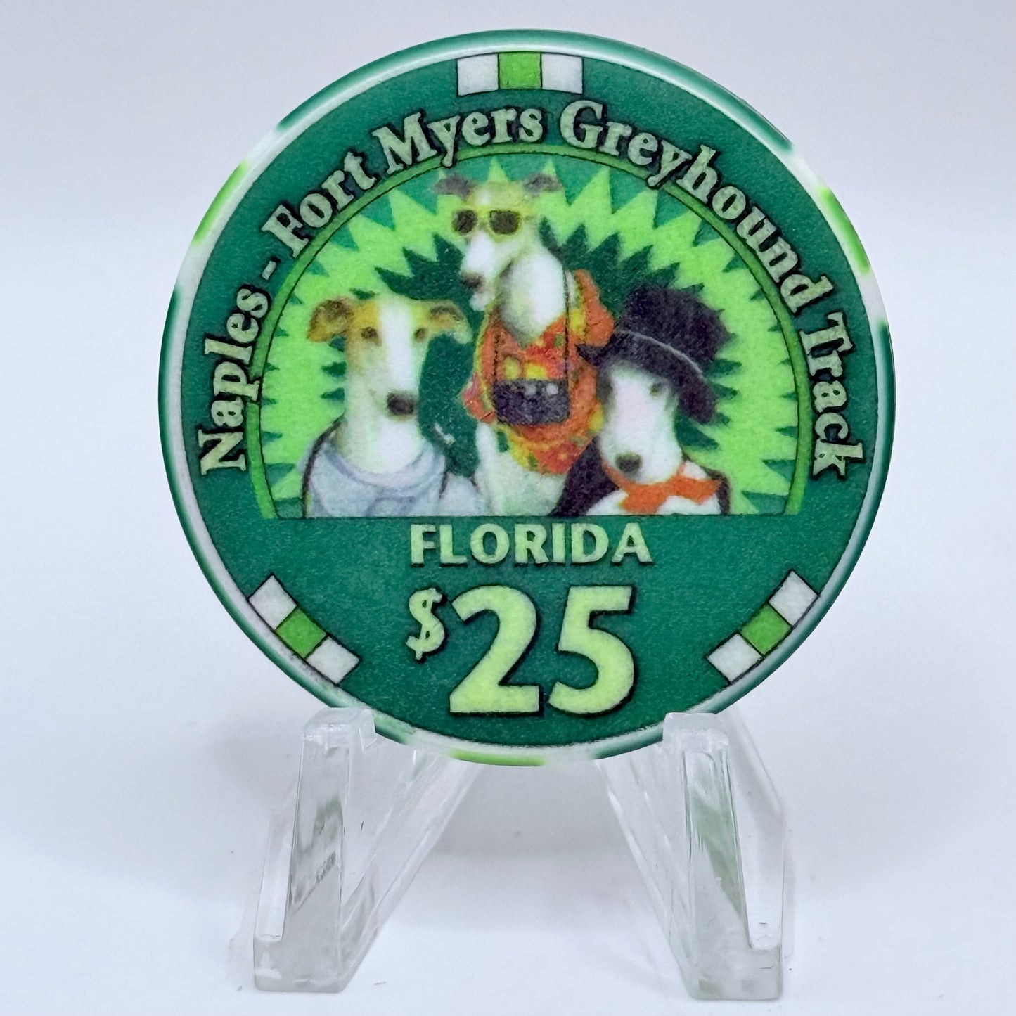 Naples-Fort Myers Greyhound Track Bonita Springs Florida $25 Casino Chip