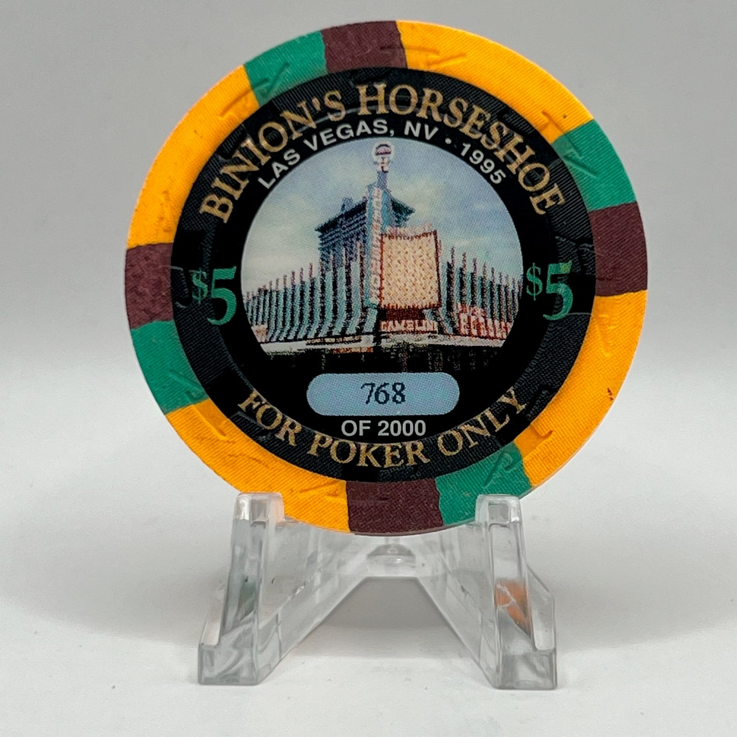 Horseshoe Club (Binion's) Las Vegas NV 1995 LE $5 Chip N2583