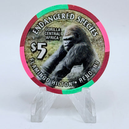 Flamingo Hilton Reno Nevada 1996 'Gorilla' Series 10 LE $5 Casino Chip N8323