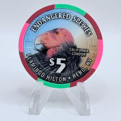 Flamingo Hilton Reno Nevada 1996 'Condor' Series 10 LE $5 Casino Chip N8330