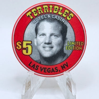 Terrible's Hotel Casino Las Vegas Nevada 2001 'Troy Herbst, 1st Anniversary' LE $5 Casino Chip V9883