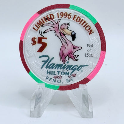 Flamingo Hilton Reno Nevada 1996 'Butterfly' Series 10 LE $5 Casino Chip N8329
